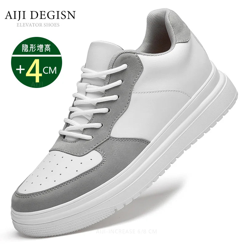 Luxury mens elevator shoes height increase invisible 6 8cm heighten increasing sports sneakers elevate taller lift leather shoes