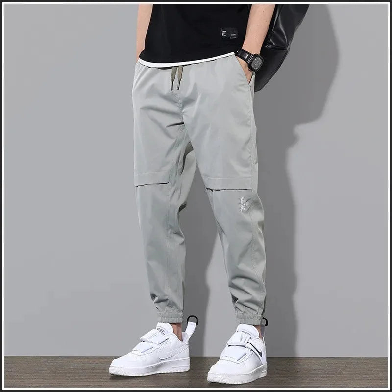 Casual Loose-Fit Men's Long Pants Trendy Sweatpants Thin Spring 9-Point Bunded Feet Pants Summer Workwear