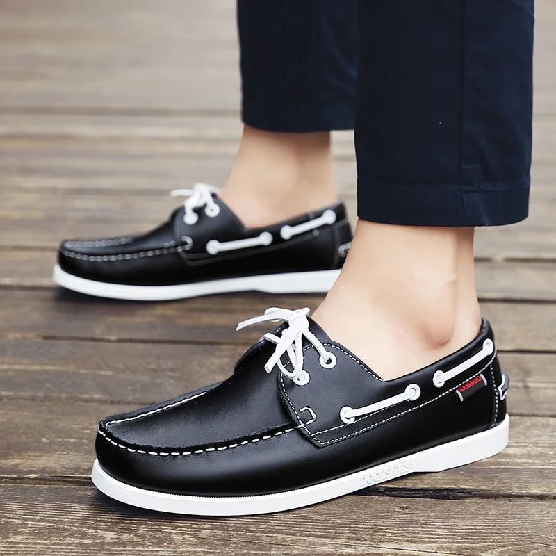 New Genuine Leather Loafers Men Moccasin Sneakers Driving Shoes Causal Men Shoes Footwear Docksides Classic Boat Shoes