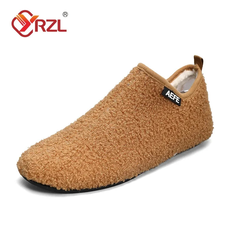 Winter Cotton Shoes Men Warm Slip on Lightweight Winter Slippers Men Plush Bedroom Home Cotton Loafers Men Warm Shoes