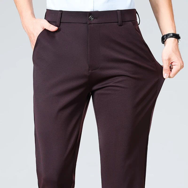 Thin Fashion Business Casual Suit Pants Long Pants Men's Elastic Straight Sleeve Formal Pants