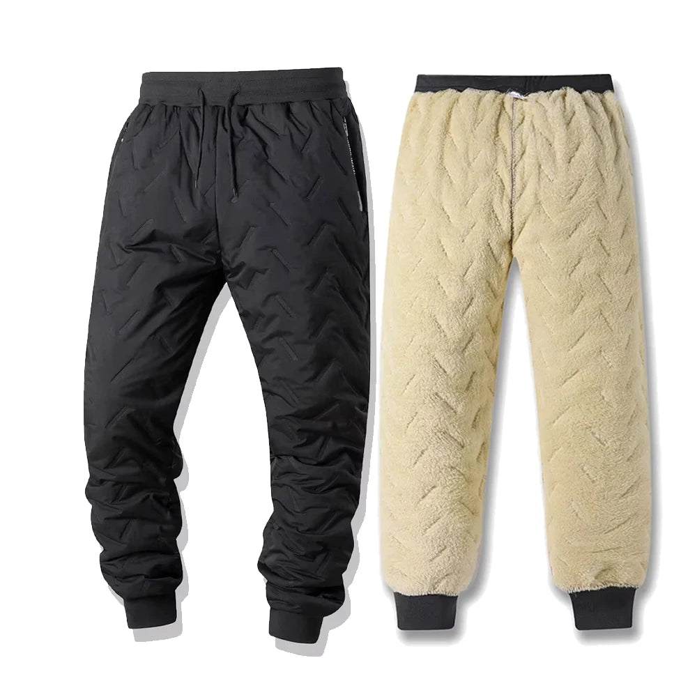 Men's Winter Warm Pants Thicken Thermal Sweatpants Male Outdoors Windproof Jogging Pants Lambswool Trousers Casual Streetwear