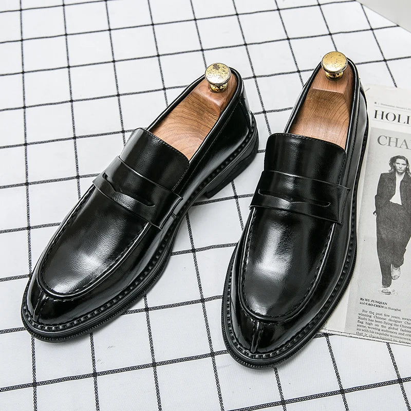 New Men Loafers Formal Leather Shoes