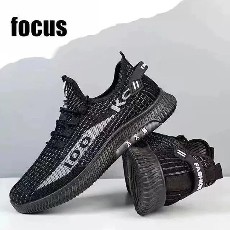 Men's shoes Casual sports shoes Breathable flying woven top shoes trend all-match running shoes men's shoes