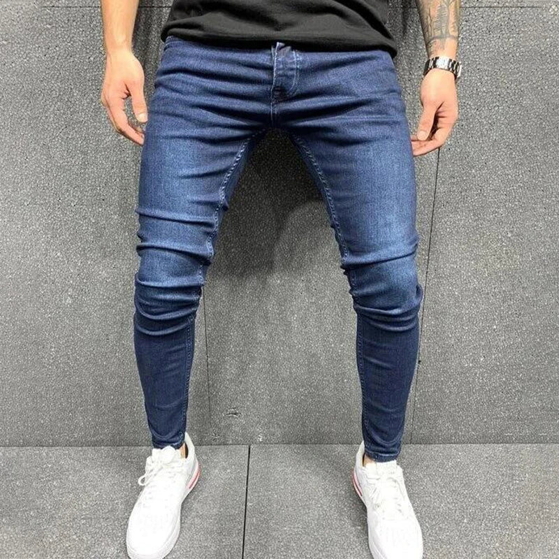 Men's Stretchy SKinny Jeans Solid Color Slim Fit Casual Pants Fashion Mens Designer Clothes Streetwear Denim Trousers