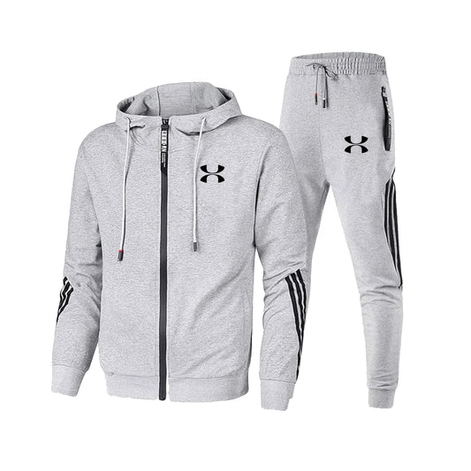 Men Tracksuits Sets Long Sleeve Hoodie+Jogging Trousers 2 Piece Fitness Running Suits Sportswear Casual Clothing