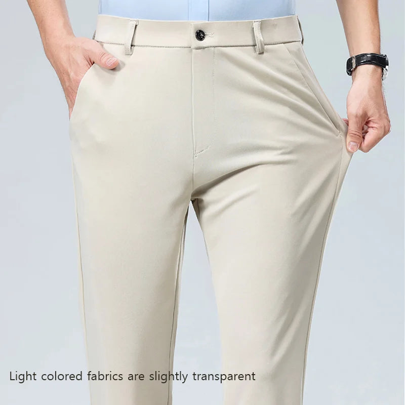 Thin Fashion Business Casual Suit Pants Long Pants Men's Elastic Straight Sleeve Formal Pants