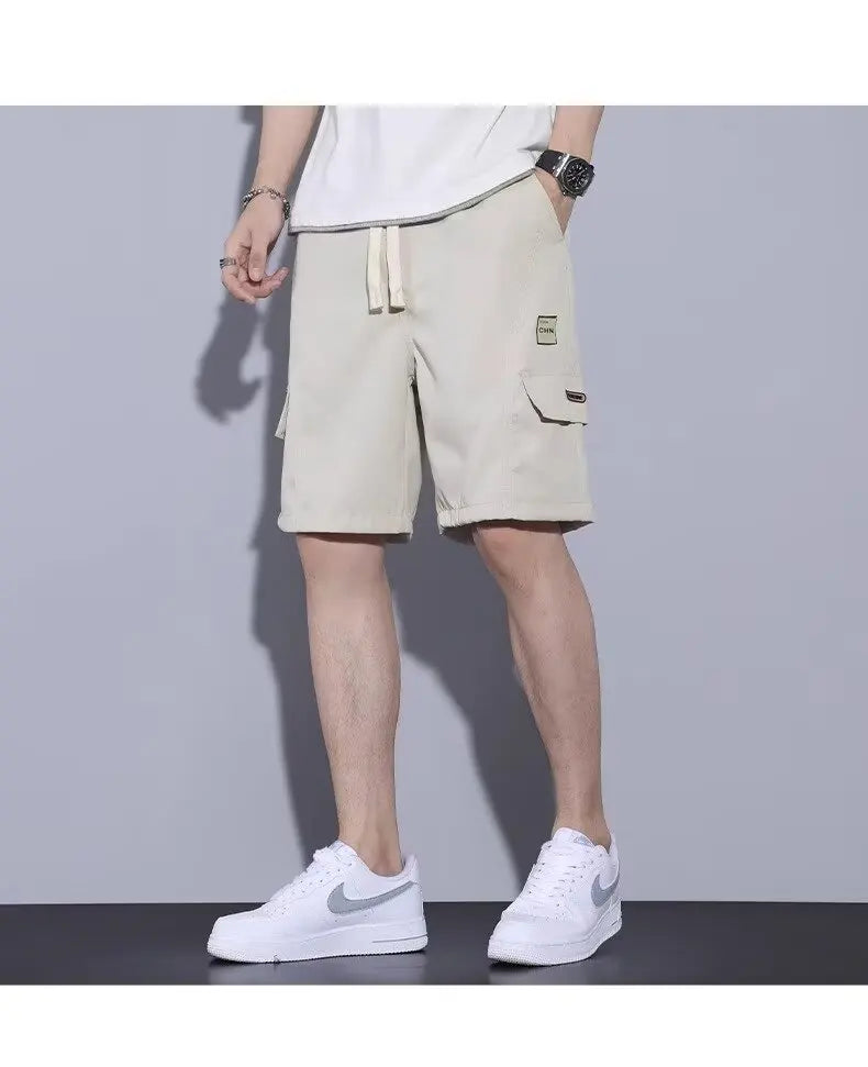 Overalls short men's summer style baggy straight cropped pants