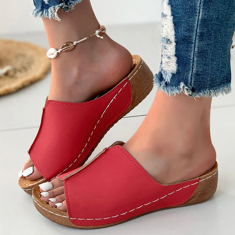 Women's Shoes Sandals Party Walking Shoes Slip On Sandals Ladies Wedge Shoes Woman Casual Female Footwear Slippers Woman