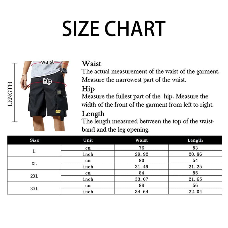 Cargo Shorts Summer Male Lounge Short Pants Multi Pockets Male Casual Straight Shorts Work Shorts Streetwear Sweatpants