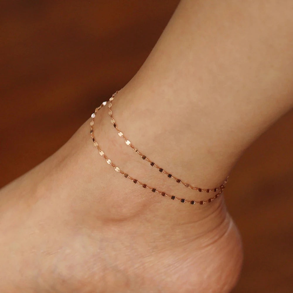 Stainless Steel Fish Lips Chain Anklet For Women Summer Beach Foot Jewelry On The Leg Minimalist Anklets Female