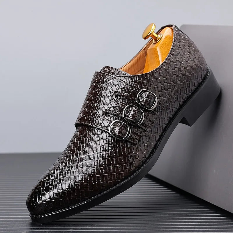 Luxury Men Dress Shoes Fashionable Metal Buckle Oxford Shoes Men Business Dress Shoes High Quality Men Party Shoes