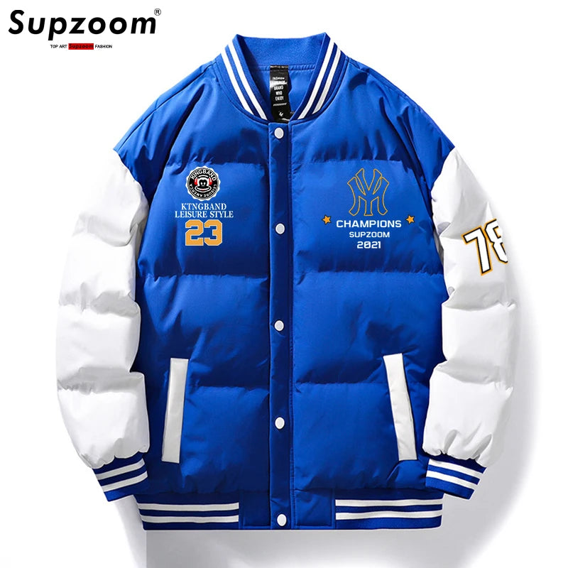 New Arrival Parka Thick Casual Regular Quilted Male Popular Clothes Patchwork Baseball Coat Short Winter Jacket Men