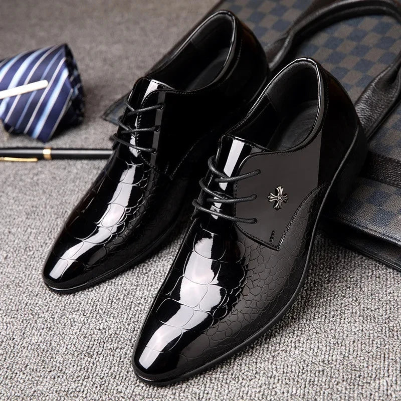 Men's Leather Shoes - Black Soft Leather