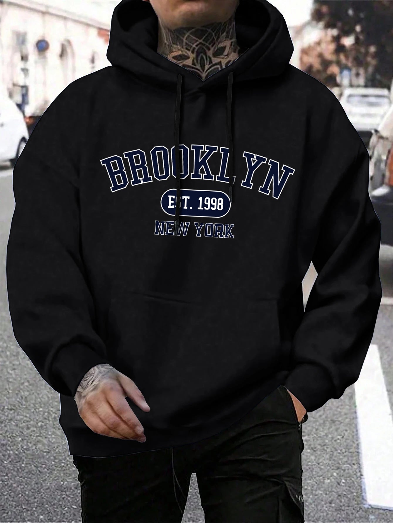 Brooklyn Est 1998 New York Printing Men Hoodies Harajuku Crewneck Hoodie Fashion Oversize Hoody Autumn Comfortable Tracksuit