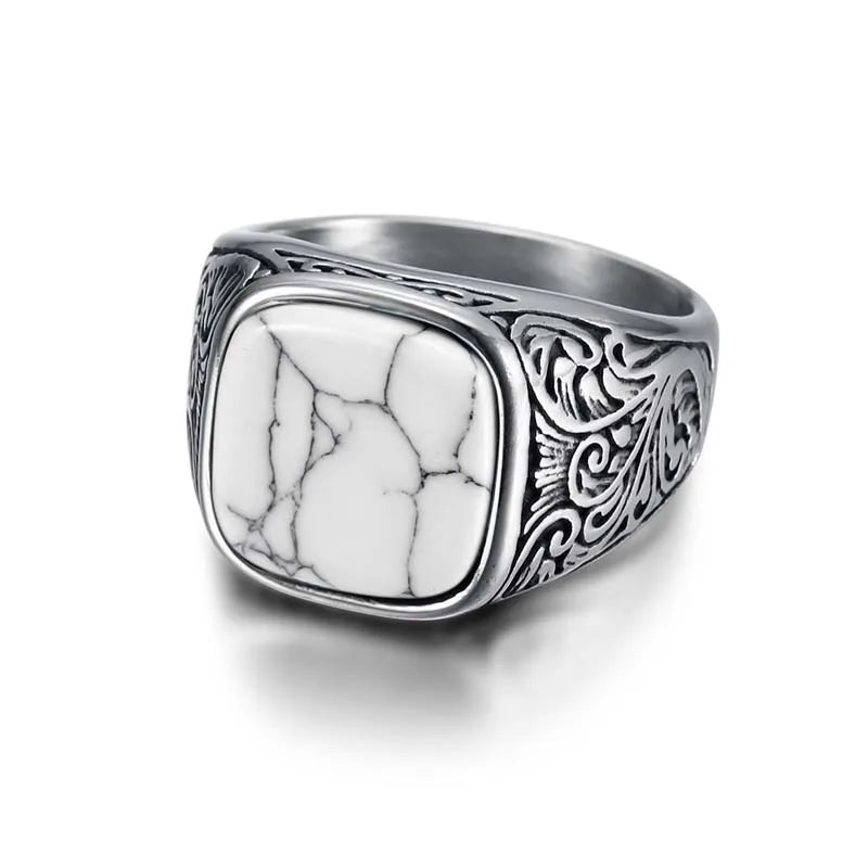 Men's Ring Punk Rock Smooth Stainless Steel Signet Ring For Men Hip Hop Party Jewellery