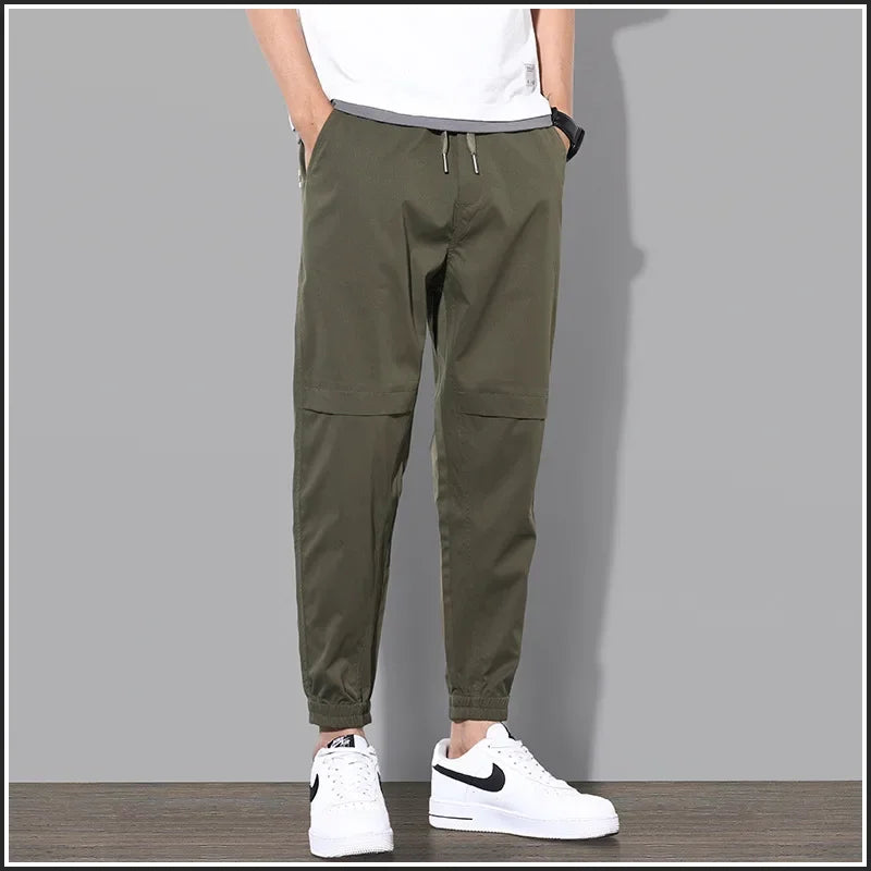 Casual Loose-Fit Men's Long Pants Trendy Sweatpants Thin Spring 9-Point Bunded Feet Pants Summer Workwear