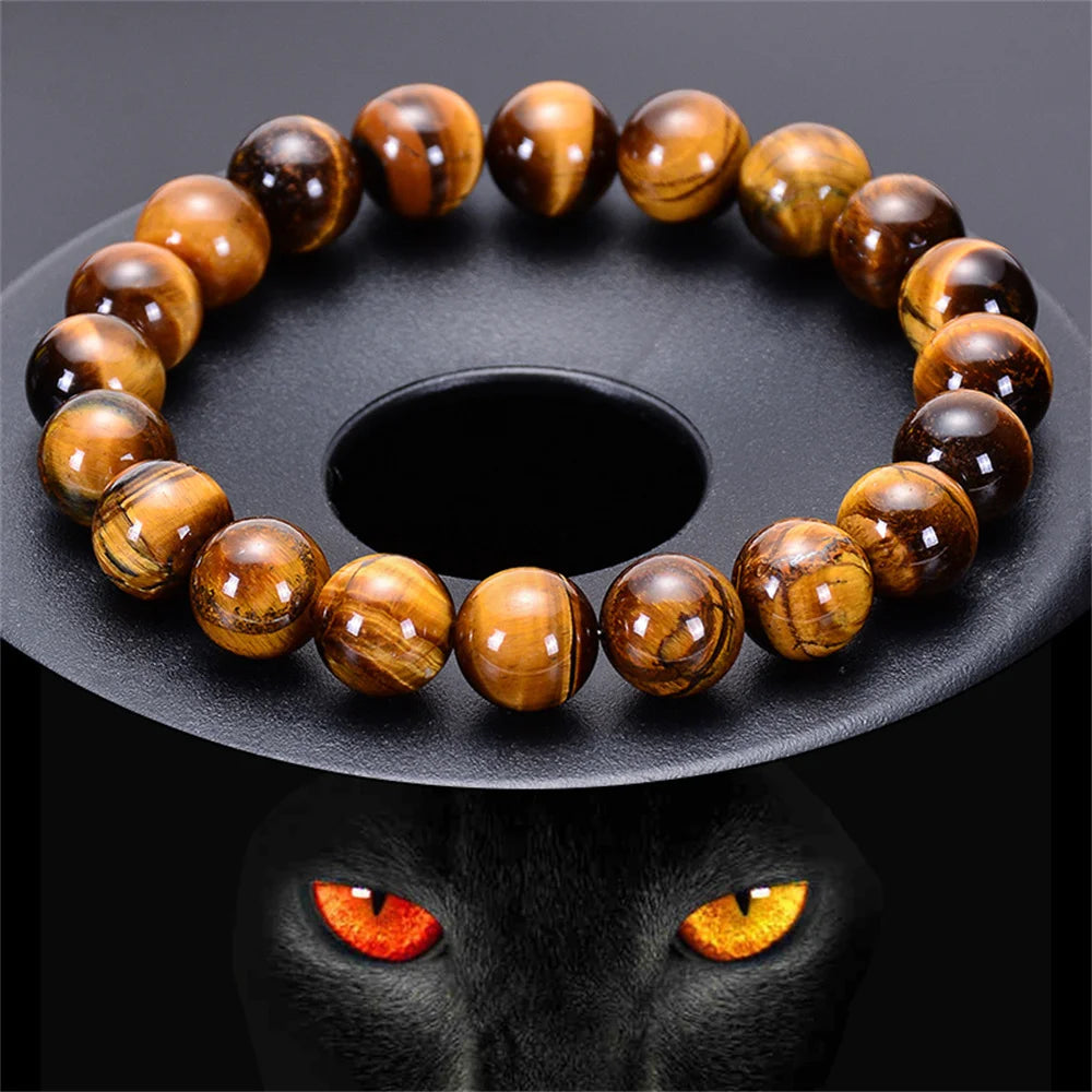 Kirykle Fashion Tiger Eye Bangles Men Natural Energy Stone Beads Reiki Healing Bracelets Jewellery Pulseras Gifts