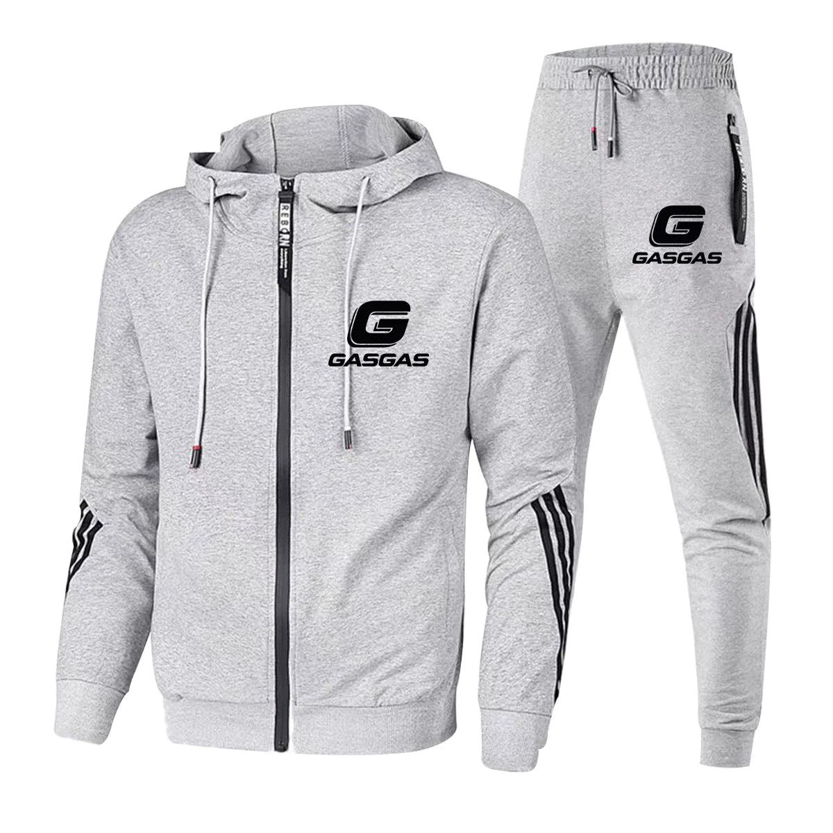 New Three Stripe Sports Set Fashion Casual Sports Set Men's Casual Hoodie+Elastic Fitness Pants Two Piece Set