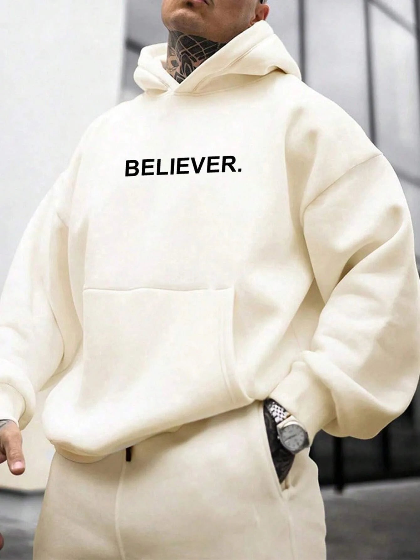 Hoodie Believer Letter Print Men's Sport Casual Sweatshirts Hoodie Women Fashion Oversized Cotton Hoodies