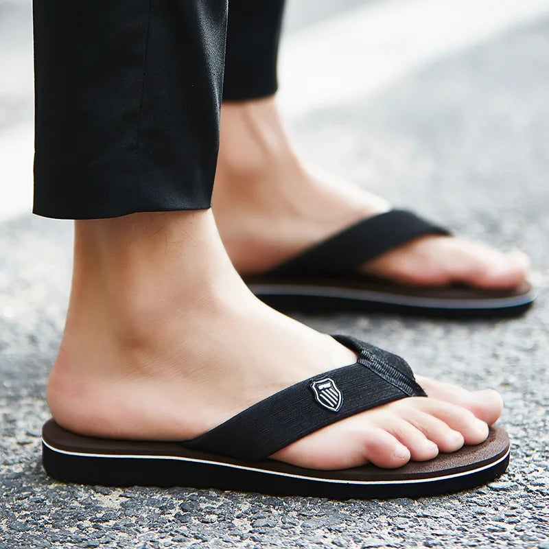 Casual Flip Flops For Men Slippers Beach Sandals Summer Non-Slip Flat Slides Men Slippers Indoor House Shoes Man Male Slipper