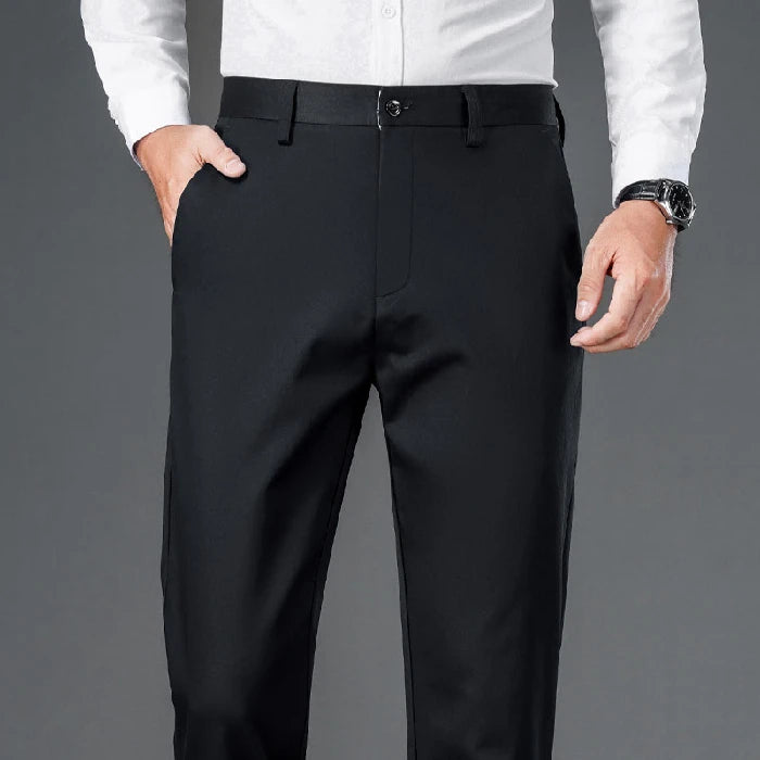 lightweight business casual pants with micro elasticity men's quick-drying pants new straight leg office black deep blueprint