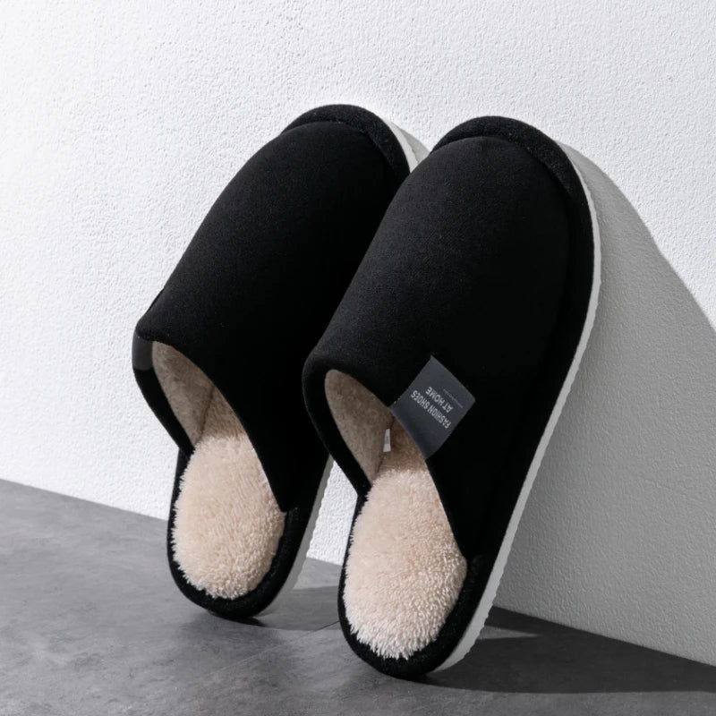 Winter Warm Slippers Men House Non Slip Soft Shoes Comfortable Flat Heel Home Indoor Bedroom Plush Slippers Bedroom Female shoes