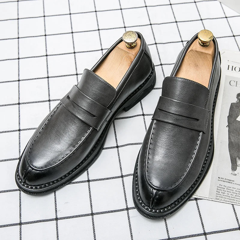 New Men Loafers Formal Leather Shoes