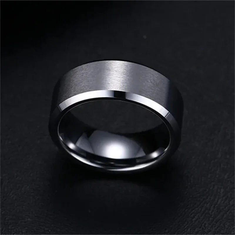 Charm Jewelry Ring for Men Women Stainless Steel Black Rings Wedding Engagement Band Quality Matte Male Jewellery