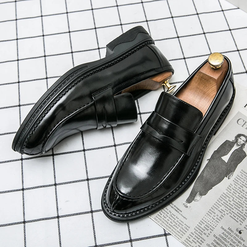 New Men Loafers Formal Leather Shoes