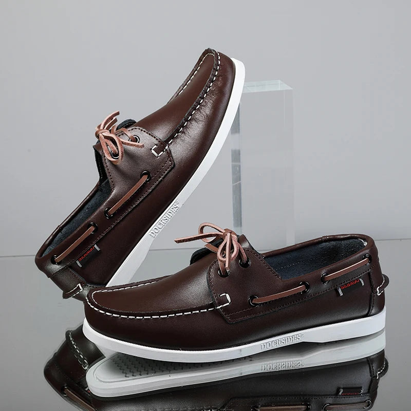 New Genuine Leather Loafers Men Moccasin Sneakers Driving Shoes Causal Men Shoes Footwear Docksides Classic Boat Shoes