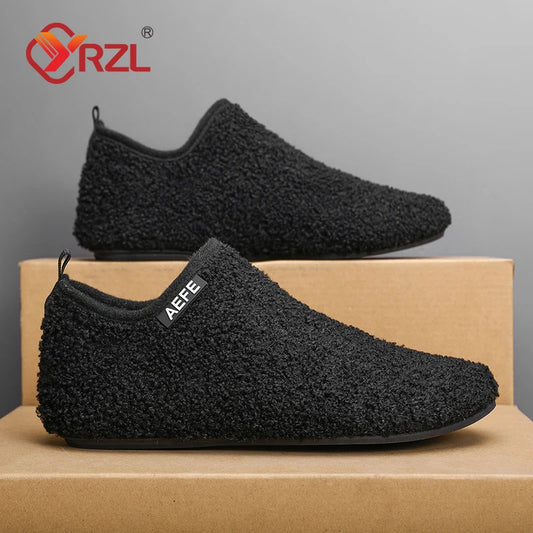 Winter Cotton Shoes Men Warm Slip on Lightweight Winter Slippers Men Plush Bedroom Home Cotton Loafers Men Warm Shoes