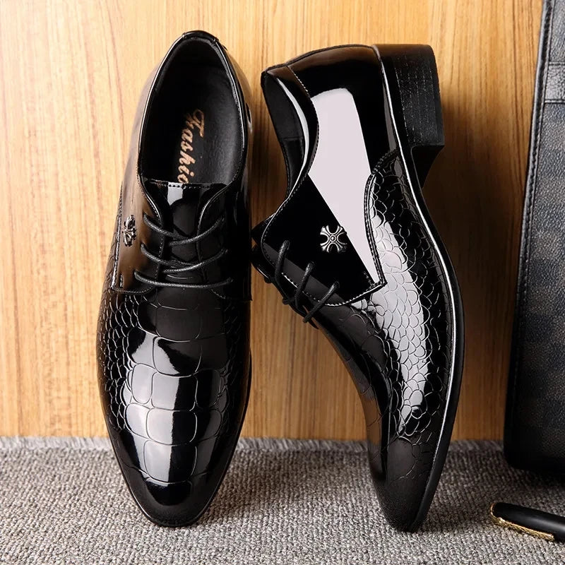 Men's Leather Shoes - Black Soft Leather