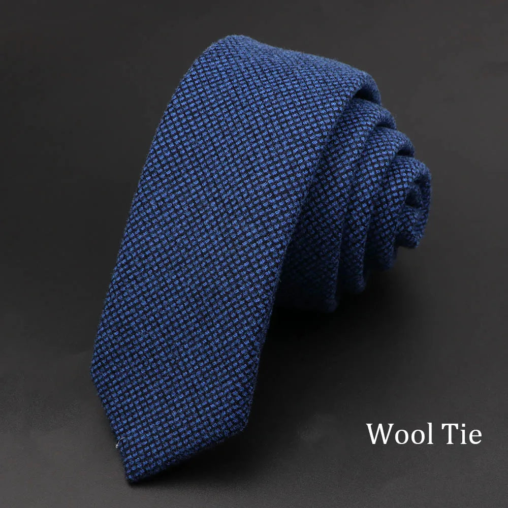 Solid Cotton Handmade Wool Ties Men Necktie Striped Narrow Collar Slim Cashmere Casual Tie Accessories