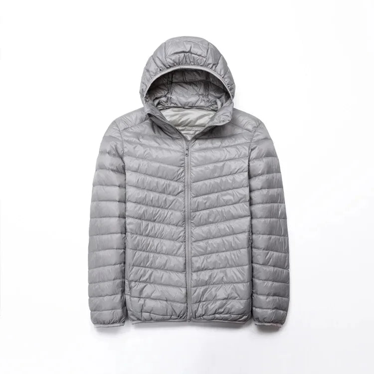 New Men's Lightweight Hooded Cotton-Padded Coat Warm Fashionable Cropped Casual Portable Stand Collar Cotton Jackect