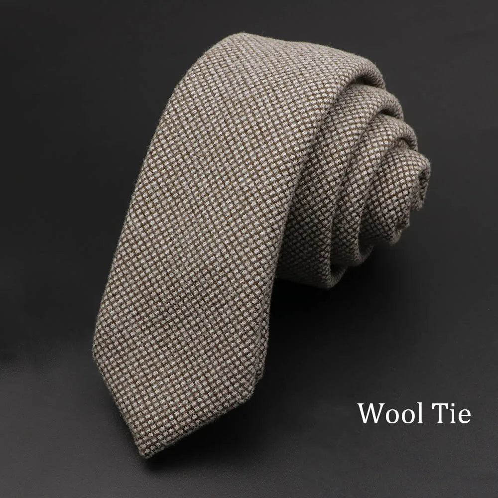 Solid Cotton Handmade Wool Ties Men Necktie Striped Narrow Collar Slim Cashmere Casual Tie Accessories