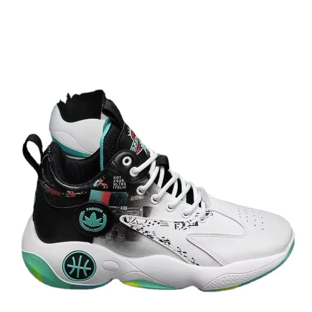 High-top basketball shoes men's new thick-soled height-enhancing youth student sports shoes breathable and non-slip