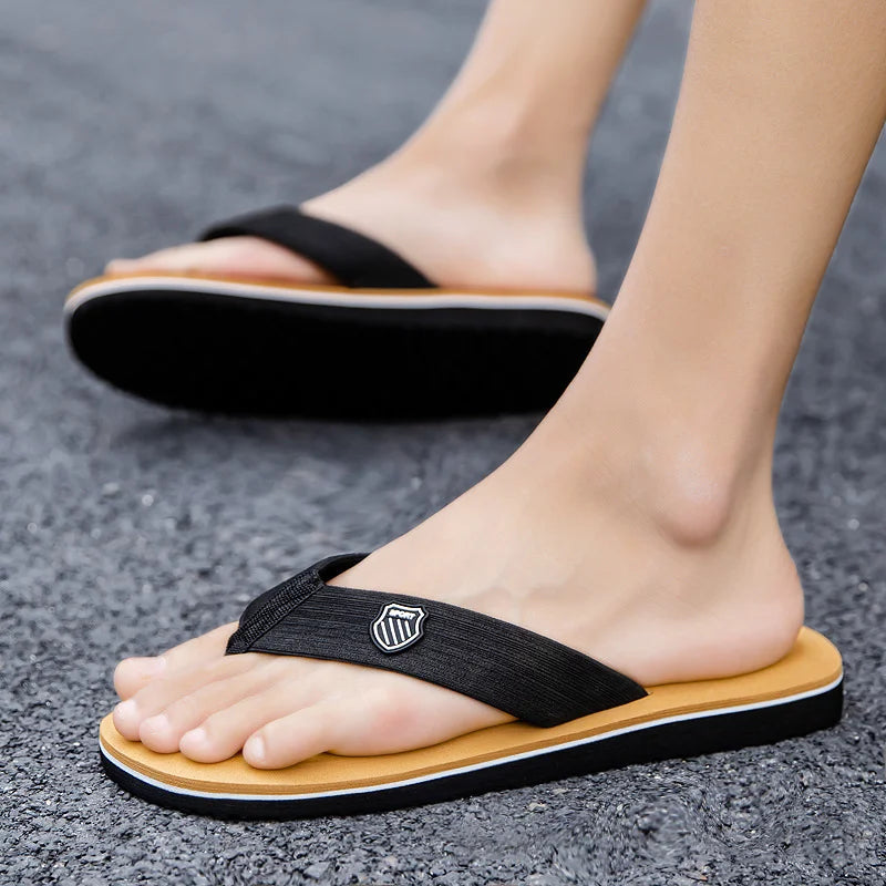 Casual Flip Flops For Men Slippers Beach Sandals Summer Non-Slip Flat Slides Men Slippers Indoor House Shoes Man Male Slipper