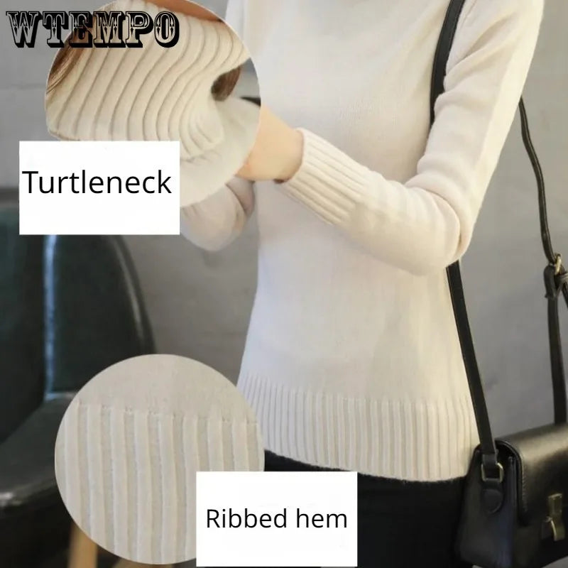 Turtleneck Sweater Winter Warm Cable Knitwear Long Sleeve Casual Pullover Jumpers Knitted Tops