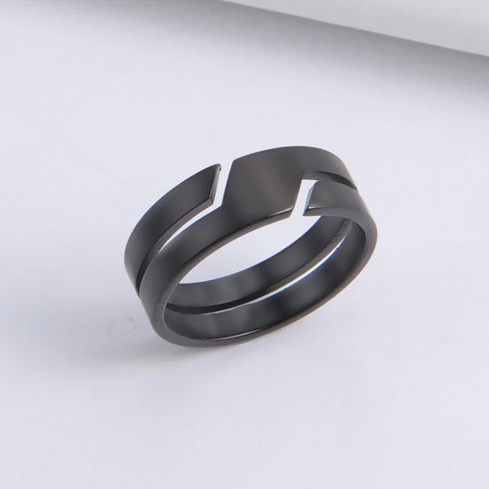 Skyrim Stainless Steel Ring for Men Women Black Minimalist Casual Finger Rings Couple Jewellery