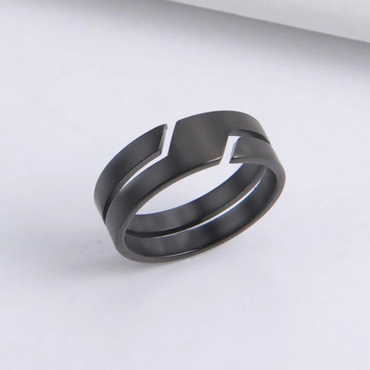 Skyrim Stainless Steel Ring for Men Women Black Minimalist Casual Finger Rings Couple Jewellery