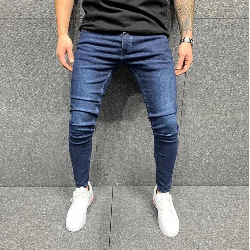 Men's Stretchy SKinny Jeans Solid Color Slim Fit Casual Pants Fashion Mens Designer Clothes Streetwear Denim Trousers