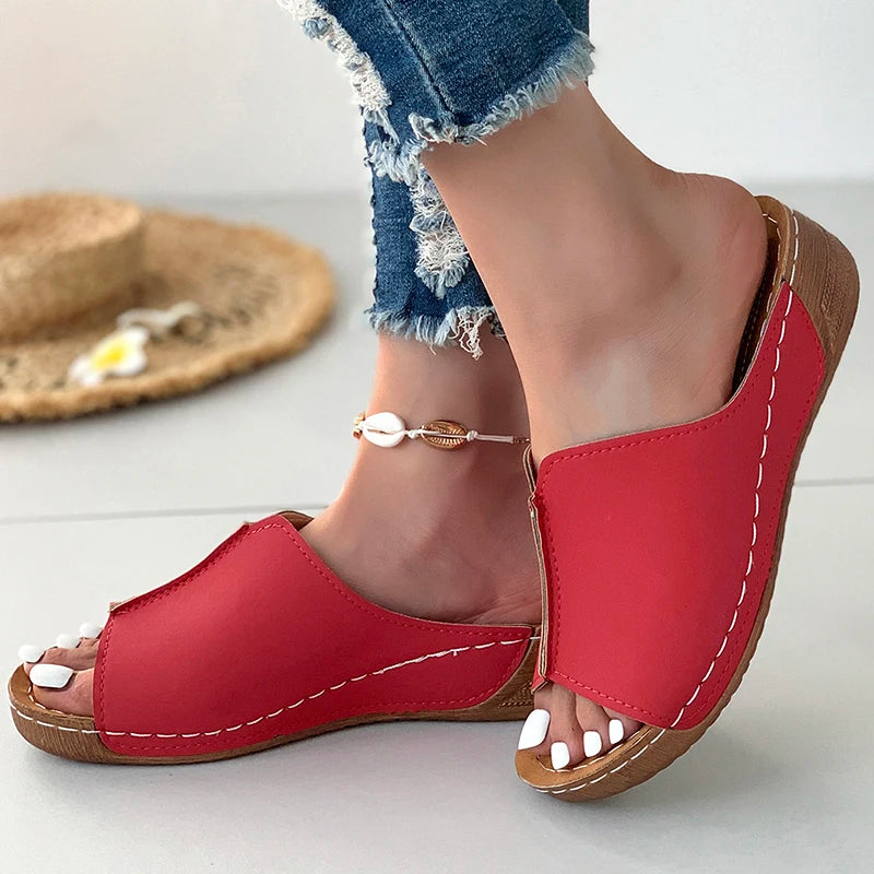 Women's Shoes Sandals Party Walking Shoes Slip On Sandals Ladies Wedge Shoes Woman Casual Female Footwear Slippers Woman