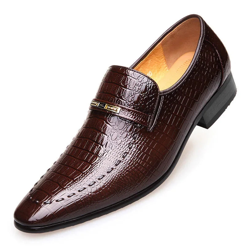 Shoes Luxury Mens PU Leather Pattern Men Business Dress Shoes