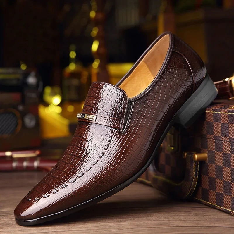 Shoes Luxury Mens PU Leather Pattern Men Business Dress Shoes