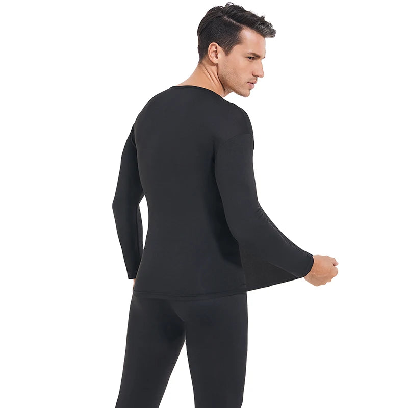 Thermal Innerwear for Men Long Johns With Fleece Lined Set Cold Weather Winter Top Bottom