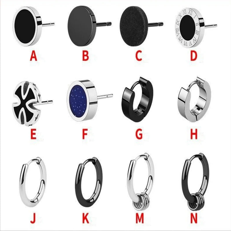 Classic Men's Stainless Steel Earrings Men's and Boys' Earrings Punk Gothic Earrings