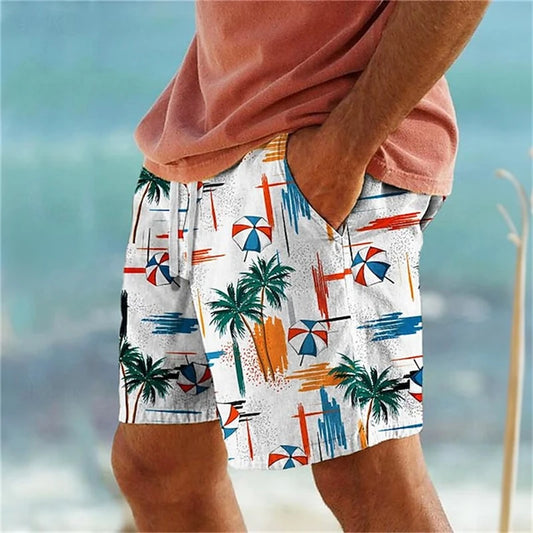 New Fashion Men Women Short Pants Palm Tree 3d Print Summer Hawaiian Beach Shorts Swimwear Oversized Casual Ice Male