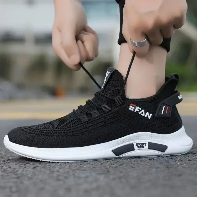 Spring White Casual Shoes Breathable Non-slip Walking Sneakers Men Shoes Outdoor Comfortable Fashion Lace Up Running Shoes