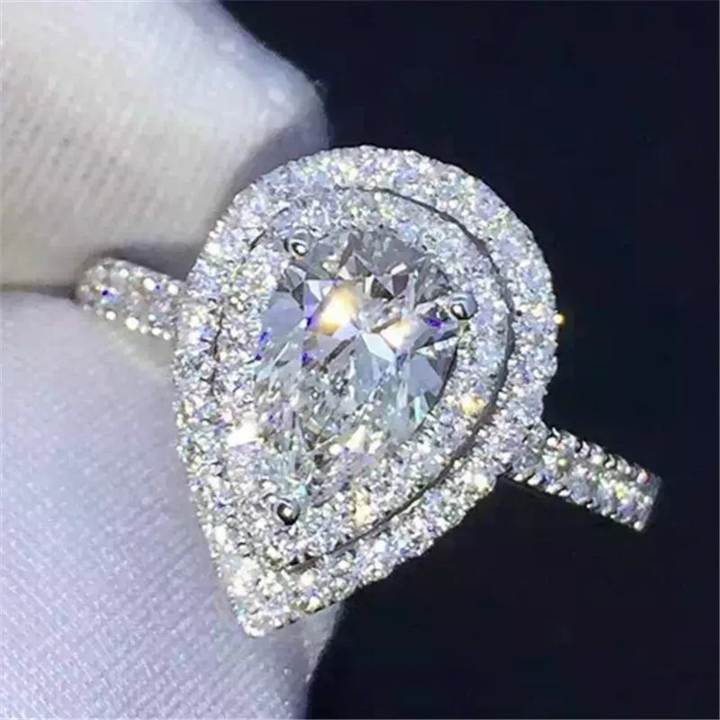 Promise Marquise cut 3ct Simulated Diamond Ring 925 Sterling Silver Engagement Wedding Rings for Women